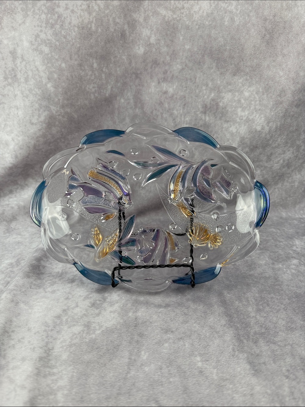 Mikasa Savoir Vivre Key Largo Tropical Fish 11" Shallow Glass Platter